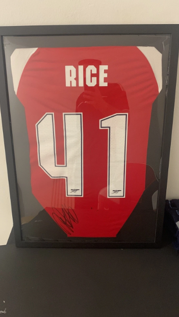 Declan Rice Signed 2026/27 Arsenal Home shirt Framed
